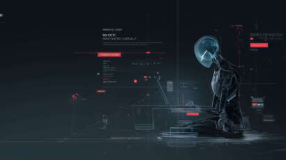 A sophisticated AI control chamber orchestrating Persona simulation AI and synthetic users for B2B customer research and marketing persona prompts.