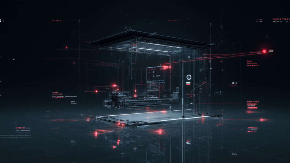A sophisticated AI control chamber performing seo reverse engineering and competitor analysis prompt tasks to find content gaps.